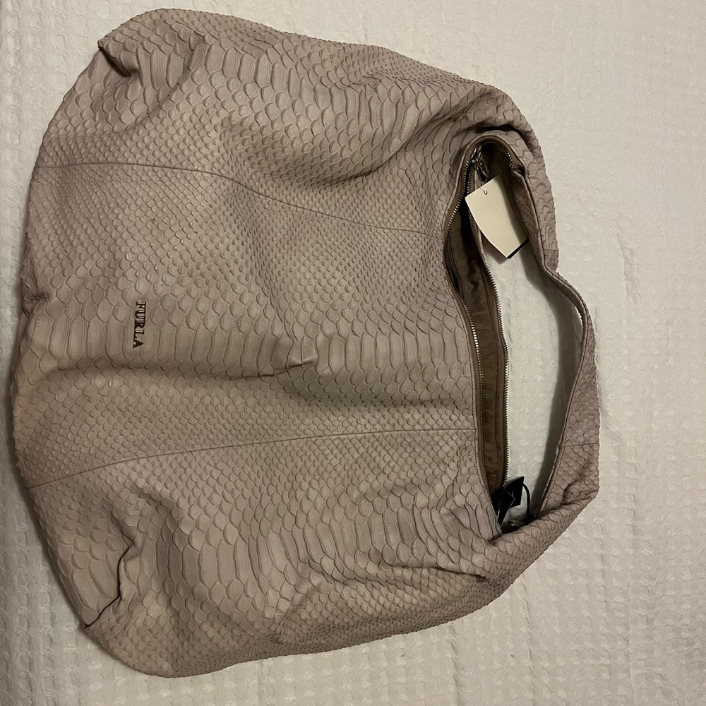 Furla exotic textured shoulder bag